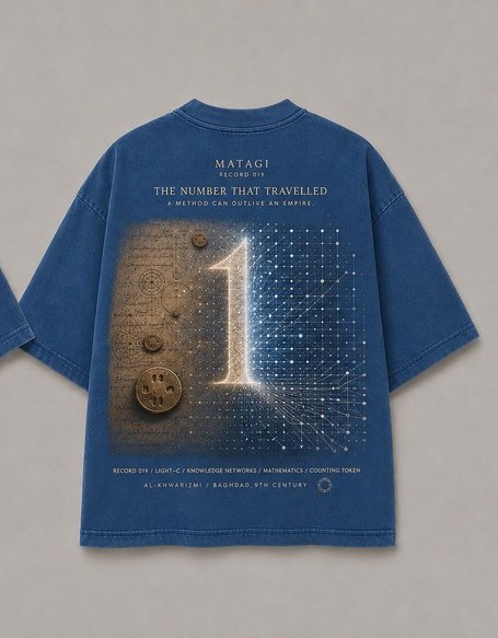 Achterkant van een Matagi tee met het volledige chapter-verhaal