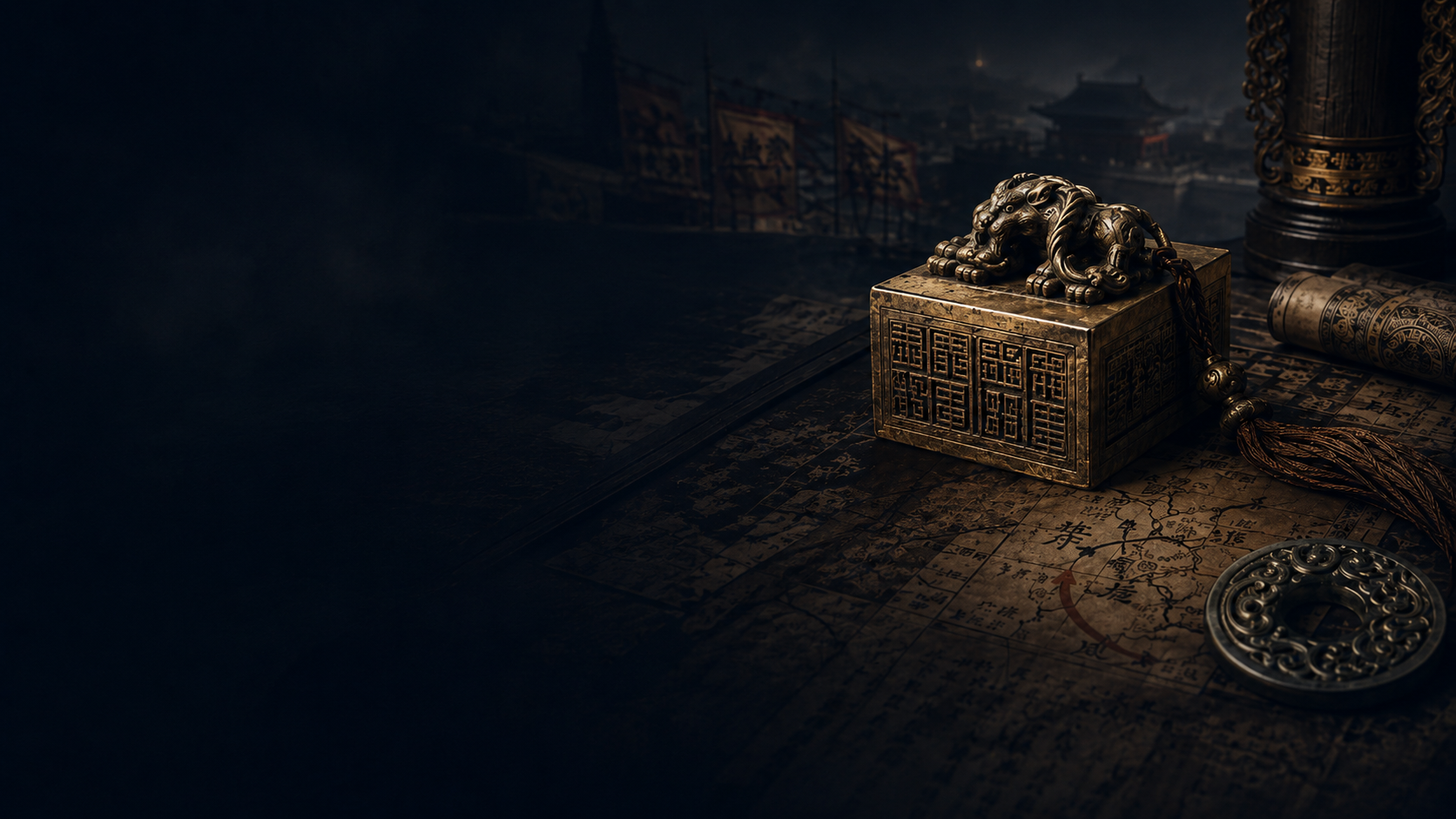 Onderzoeksscène uit het oude China met het keizerlijke zegel als Artifact